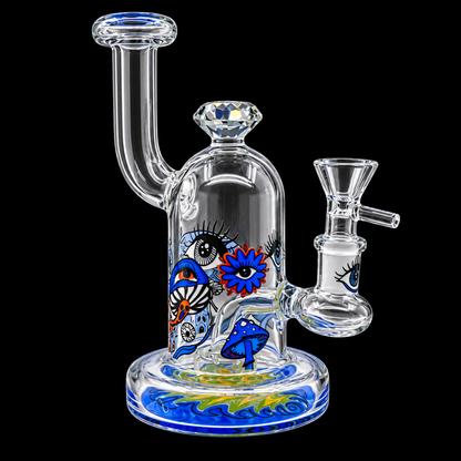 Psychedelic Mushroom & Eye Glass Dab Rig Wholesale RK Quality Glass