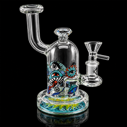 Psychedelic Mushroom & Eye Glass Dab Rig Wholesale RK Quality Glass