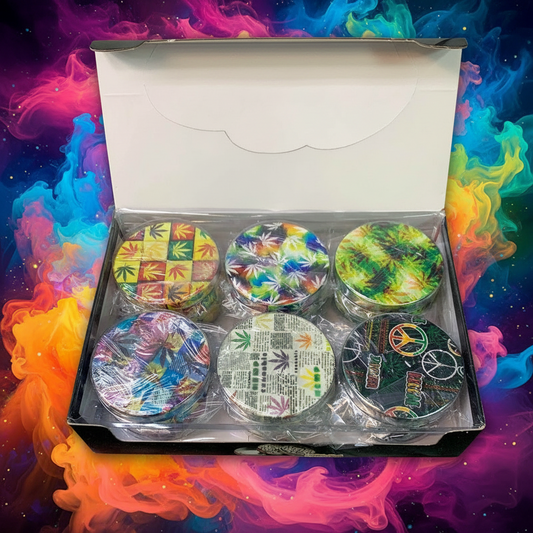 RK Quality Glass 3 Part Art Tobacco Grinder Set