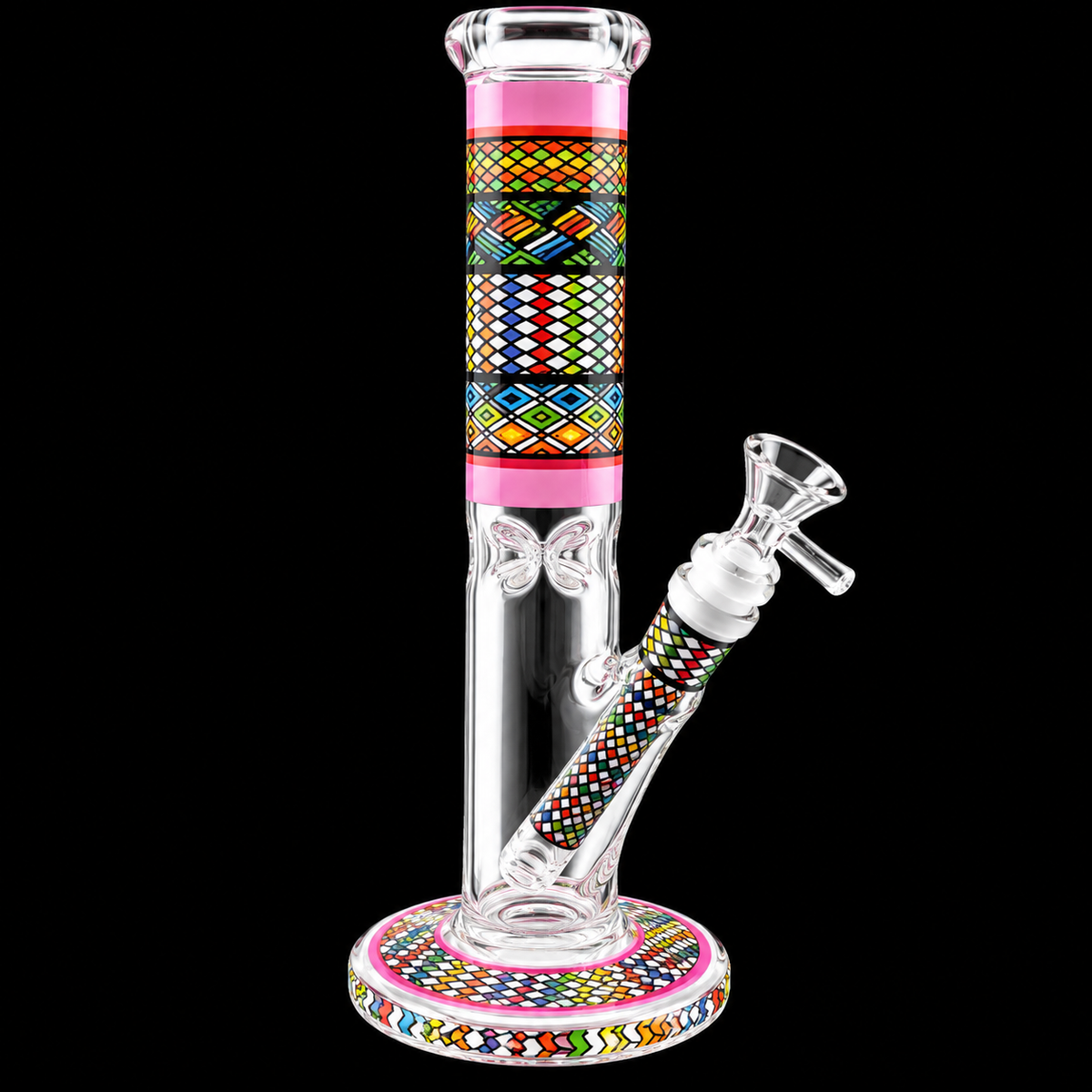 10 - Inch Rainbow Mosaic Straight Tube Bong