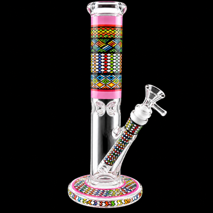 10 - Inch Rainbow Mosaic Straight Tube Bong
