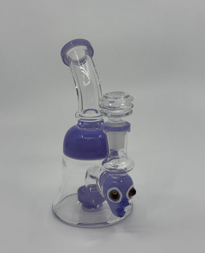 6" shower head slime dab rig with outside character art - RK Quality Glass