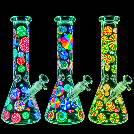 10 - Inch Colorful Candy Swirl Beaker Glass Bong