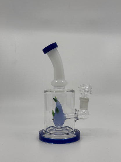 7” fish inserts bent dab rig - WP228 - RK Quality Glass