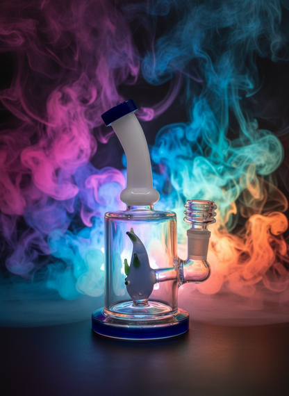 7” Fish Inserts Bent Dab Rig Wholesale - RK Quality Glass