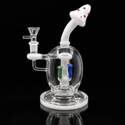 Bent Neck Mushroom Percolator Glass Dab Rig Wholesale RK Quality Glass