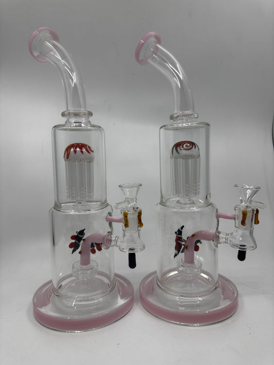 12 Inch honey bee tree perc bent dab rig