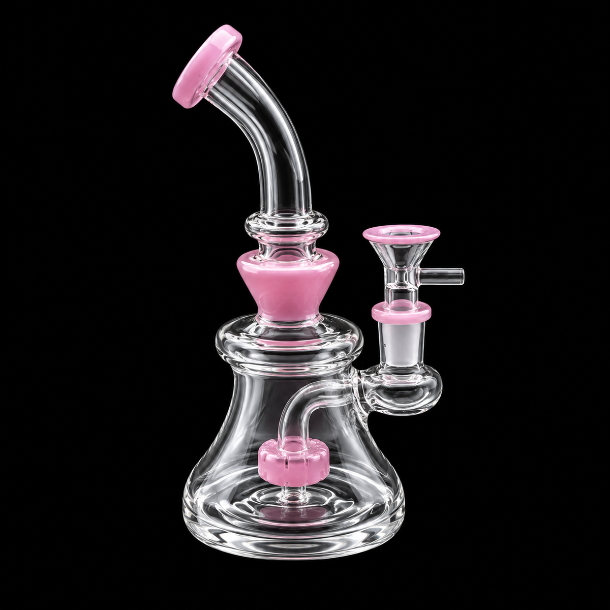 Bent Neck Bell Base Glass Dab Rig with Showerhead Percolator Wholesale RK Quality Glass