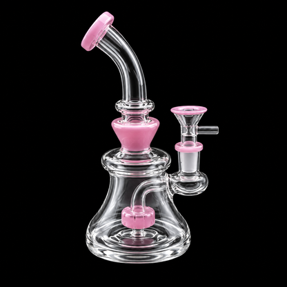 Bent Neck Bell Base Glass Dab Rig with Showerhead Percolator Wholesale RK Quality Glass