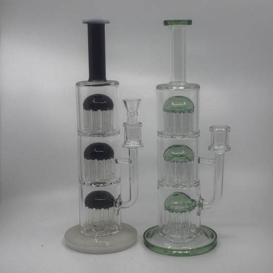 16 Inch Triple tree perc straight water bong