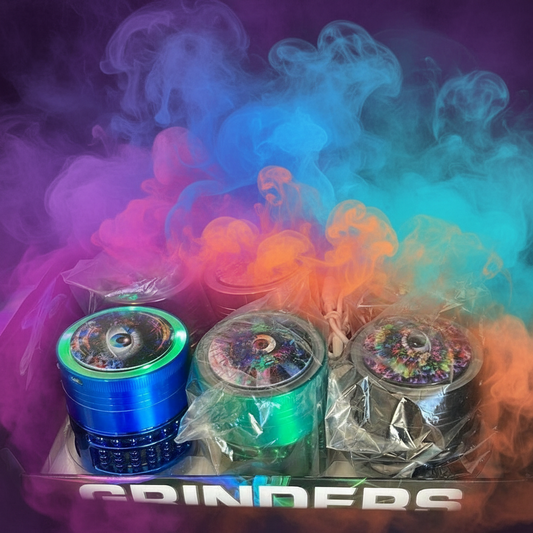 RK Quality Glass 4 Part LED Grinder with 3D Art