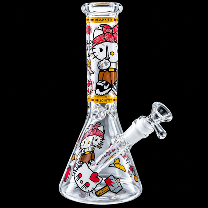 Cute Cartoon Cat Beaker Base Glass Water Bong