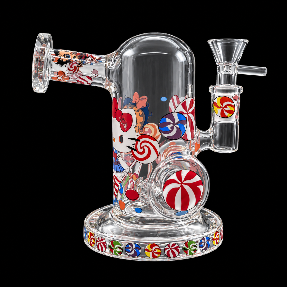 Retro Pop Art Glass Dab Rig with Side Mouthpiece Wholesale RK Quality Glass