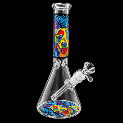 Colorful Pop Art Dog Beaker Glass Bong