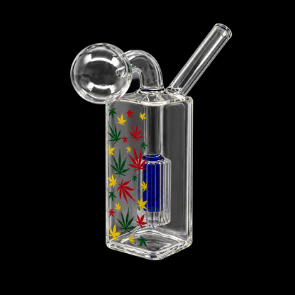 Mini Square Leaf Print oil burner pipe