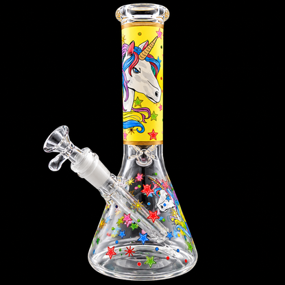 10 - Inch Colorful Unicorn Beaker Base Glass Water Bong