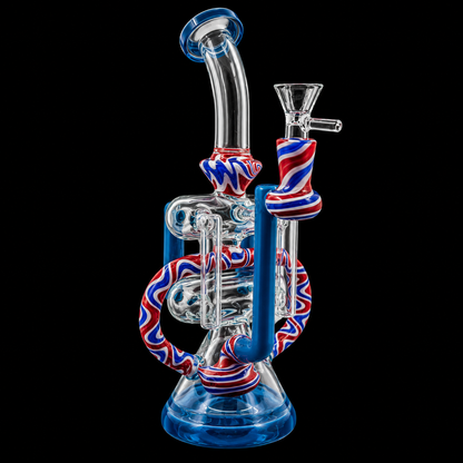 Swirl Recycler Bent Neck Glass Dab Rig Wholesale RK Quality Glass