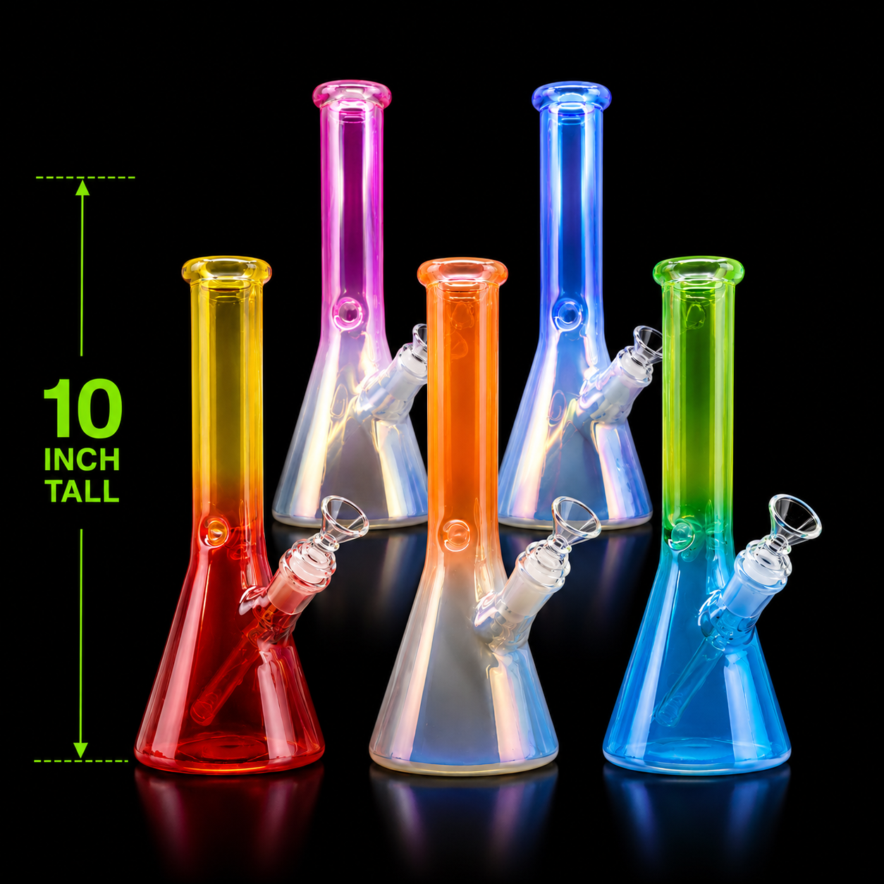 10 INCH MULTI COLOR BEAKER BONG