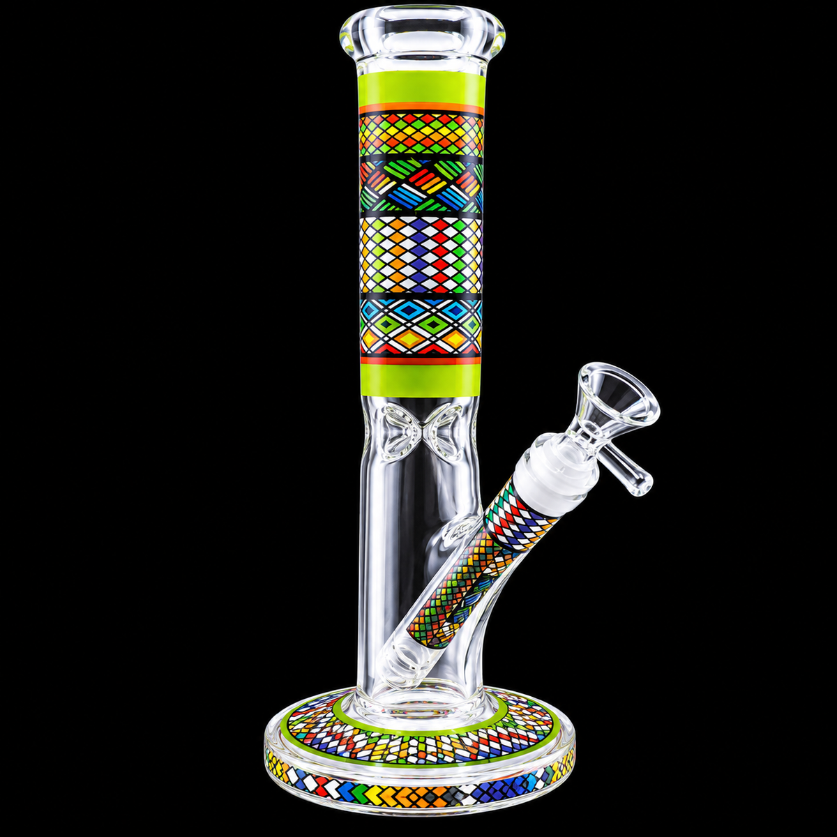 10 - Inch Rainbow Mosaic Straight Tube Bong