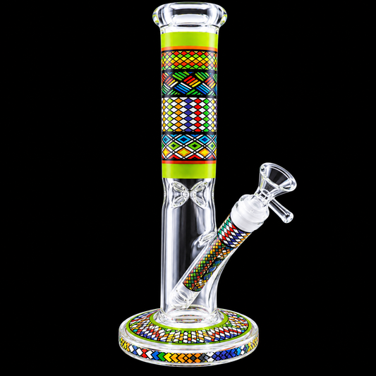 10 - Inch Rainbow Mosaic Straight Tube Bong
