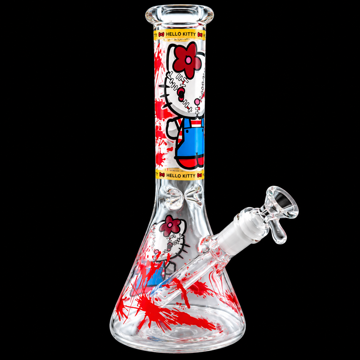 Cute Cartoon Cat Beaker Base Glass Water Bong