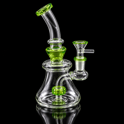 Bent Neck Bell Base Glass Dab Rig with Showerhead Percolator Wholesale RK Quality Glass