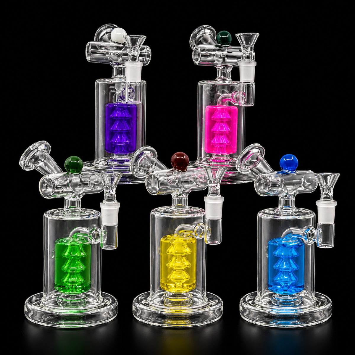 Liquid Triple Cone Percolator Glass Dab Rig Wholesale RK Quality Glass