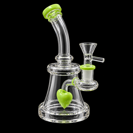 Heart Percolator Glass Dab Rig