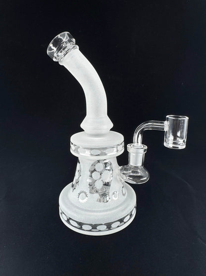 8” Frosted dab rig - WP157 - RK Quality Glass