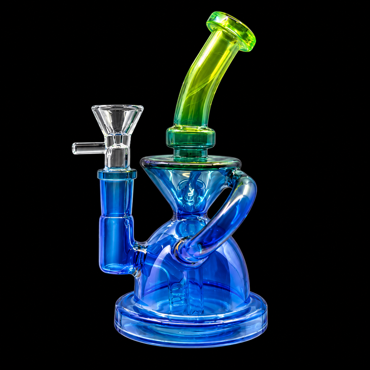 Iridescent Hourglass Recycler Dab Rig Wholesale RK Quality Glass