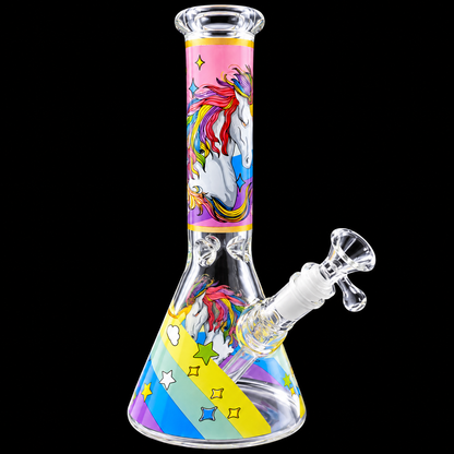 10 - Inch Colorful Unicorn Beaker Base Glass Water Bong