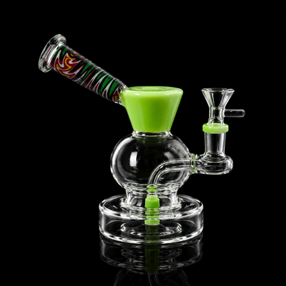 7 Inch Color Accent Bubble Glass Dab Rig