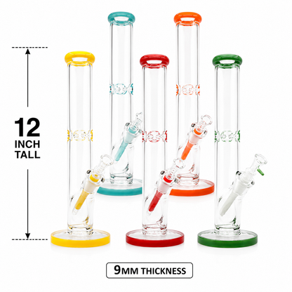 12 INCH 9MM AMERICAN COLOR MOUTH STRAIGHT WATER BONG