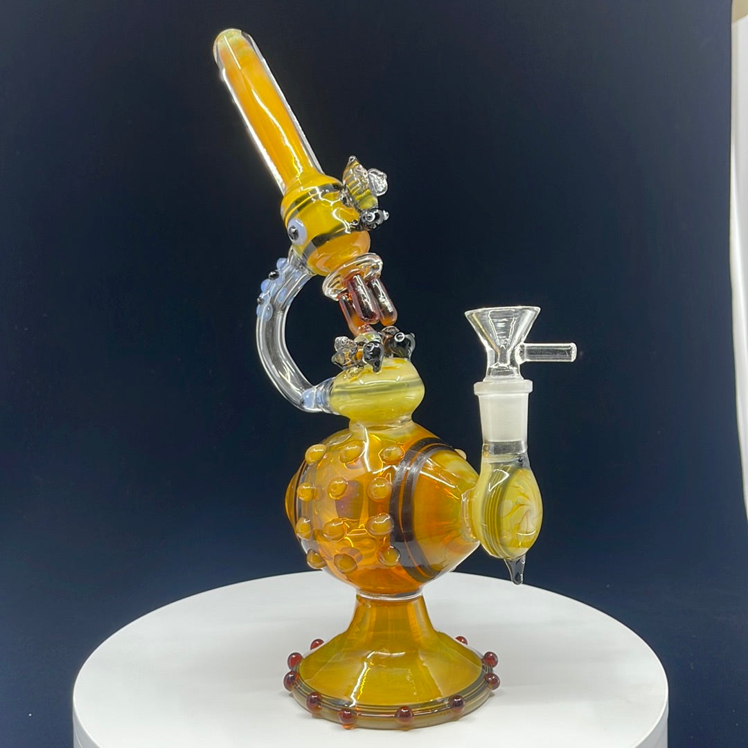 832 RKQG16 10” gold fumed heady dab rig