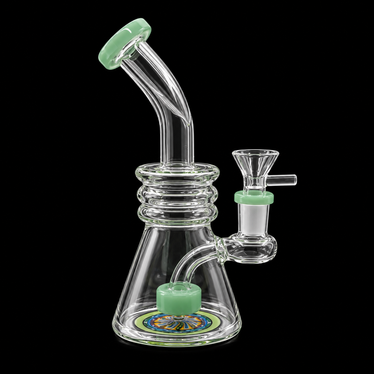 Bent Neck Glass Dab Rig with Showerhead Percolator Wholesale RK Quality Glass