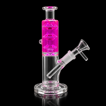 Triple Bubble Chamber Straight Tube Glass Bong Wholesale RK Quality Glass