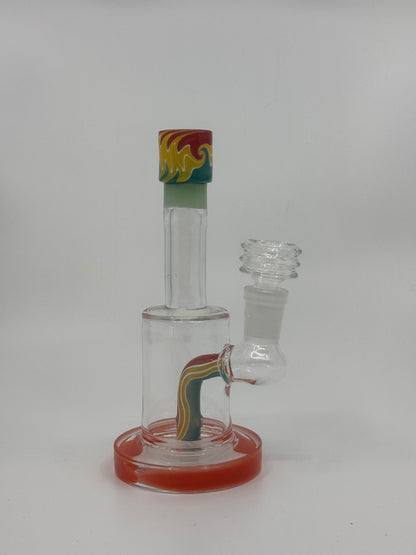 6" color art mini straight dab rig - RK Quality Glass