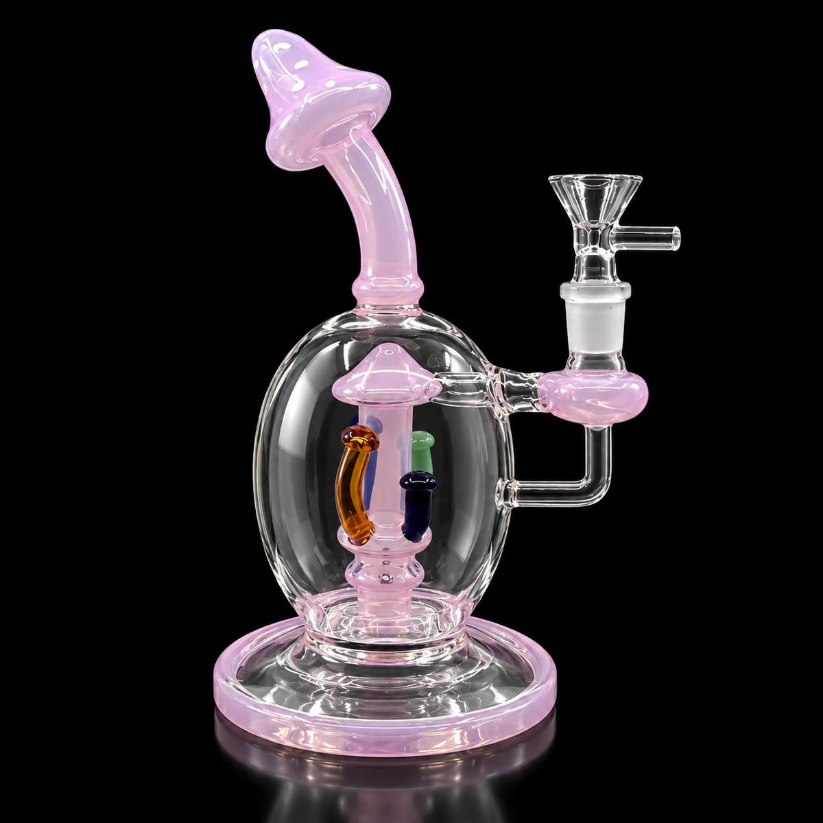 Bent Neck Mushroom Percolator Glass Dab Rig Wholesale RK Quality Glass