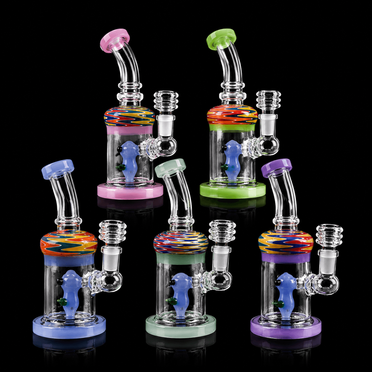 Cute Face Bent Neck Glass Dab Rig