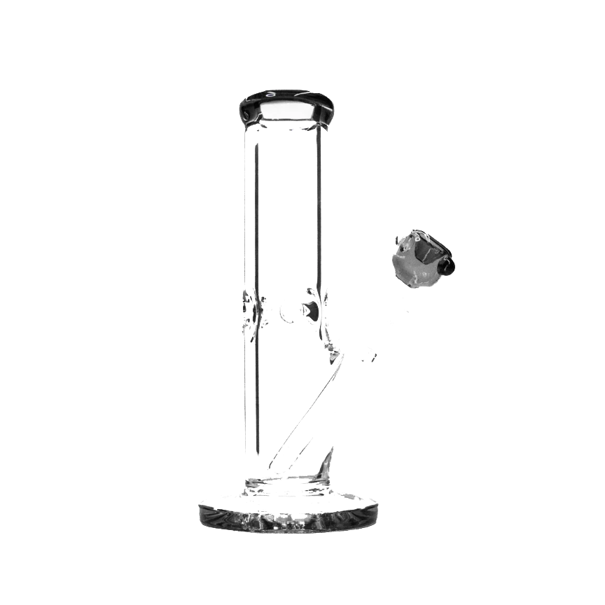 160 18RKQG 10" 9mm thick color mouth piece straight bong