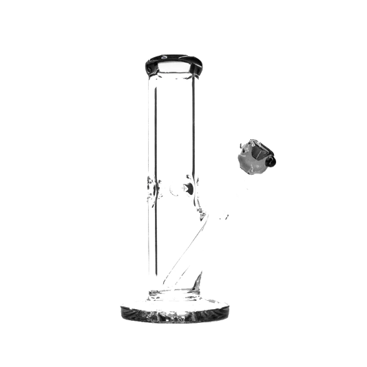 160 18RKQG 10" 9mm thick color mouth piece straight bong