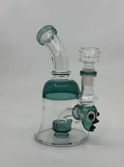 6" shower head slime dab rig with outside character art - RK Quality Glass