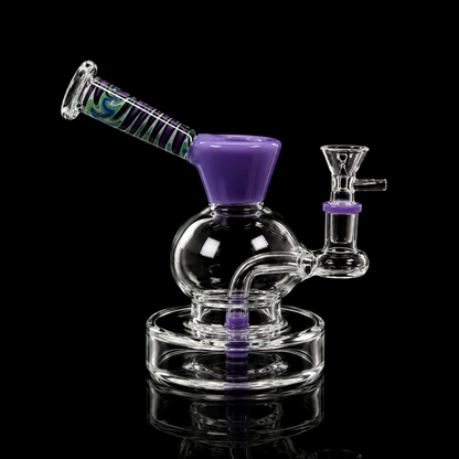 7 Inch Color Accent Bubble Glass Dab Rig