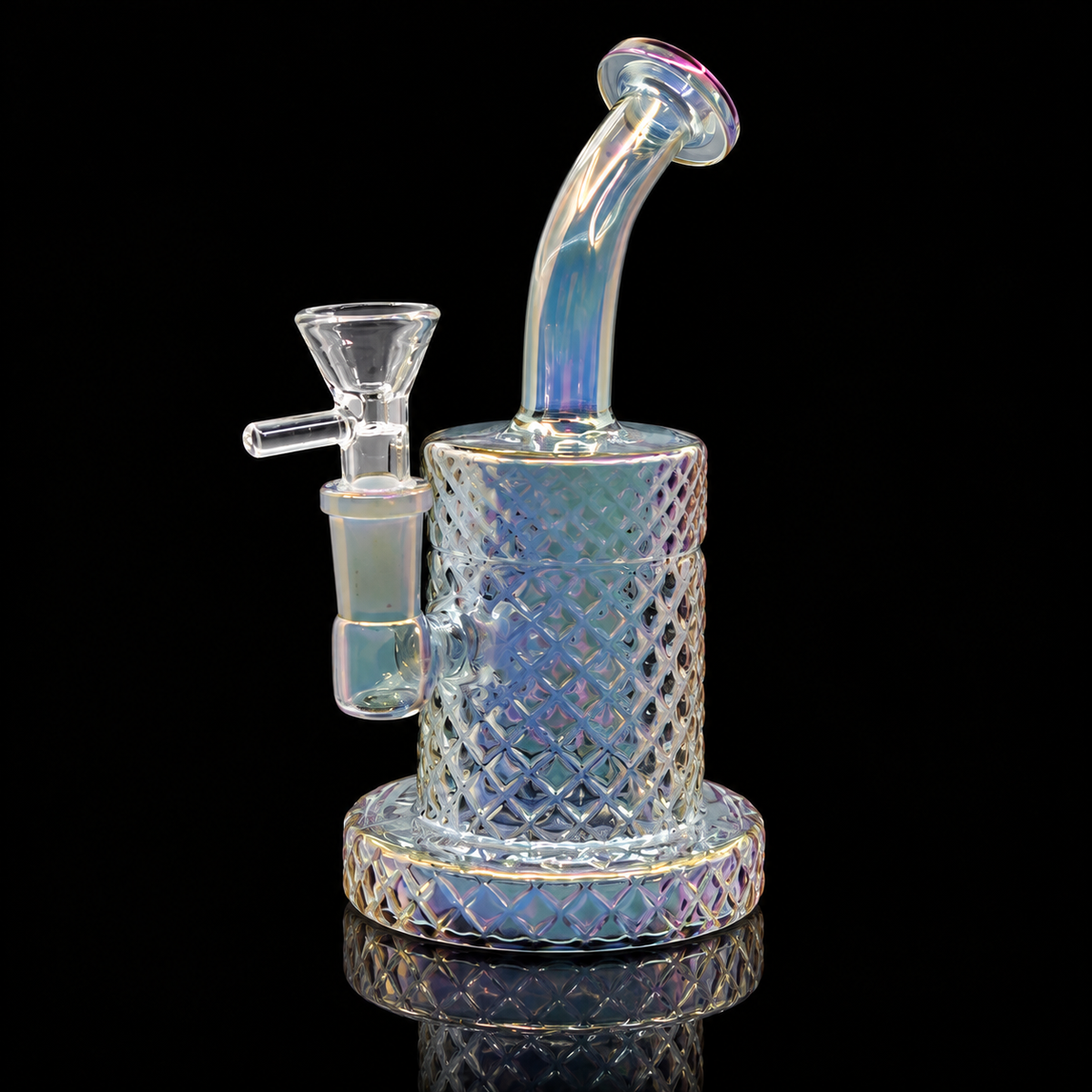 Iridescent Diamond Texture Glass Dab Rig Wholesale RK Quality Glass