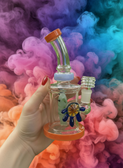 7” Locket with Fish Inserts Dab Rig