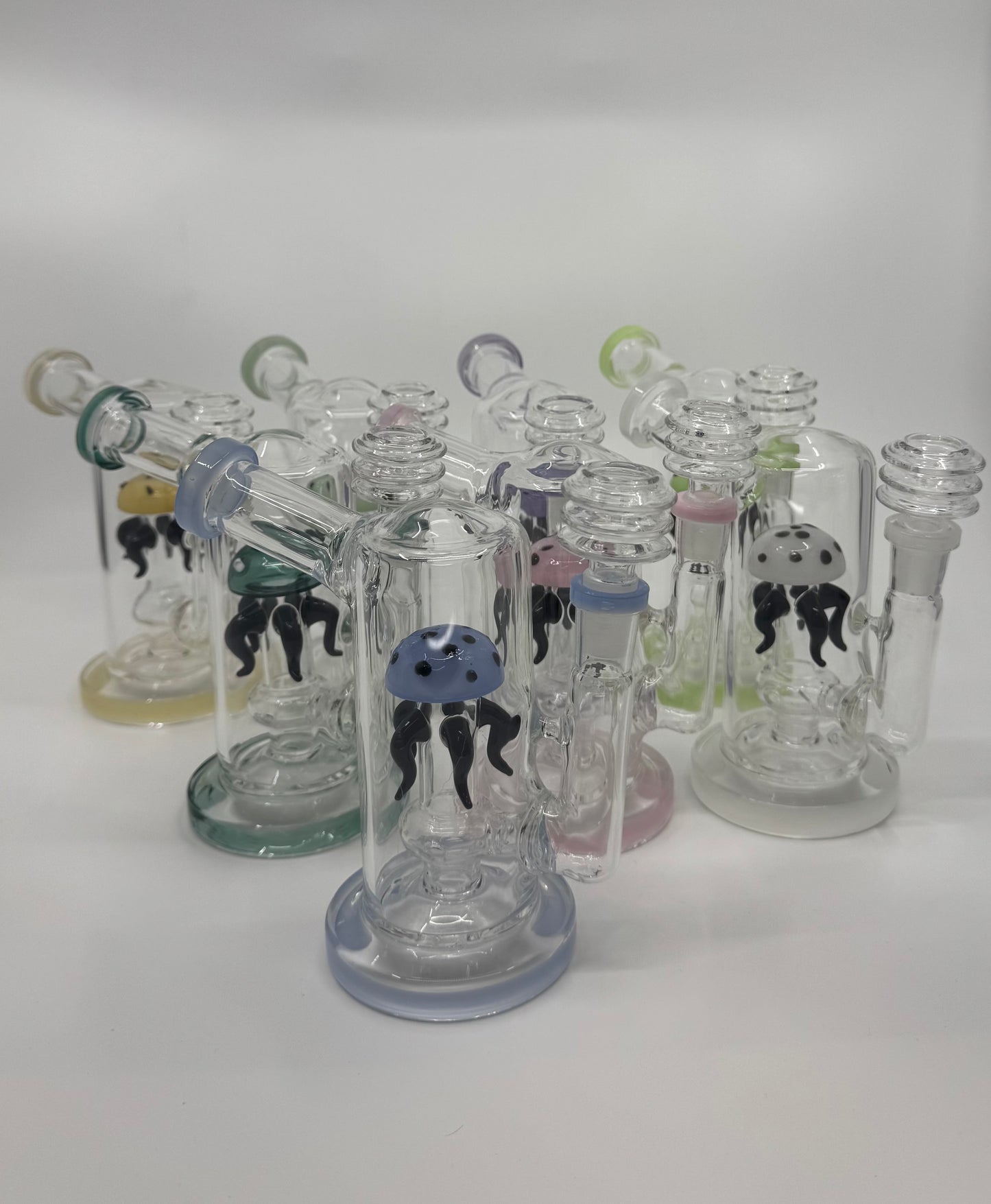 6.3" Jellyfish 14mm Female Glass DAB Rig for Smoking Water Pipe