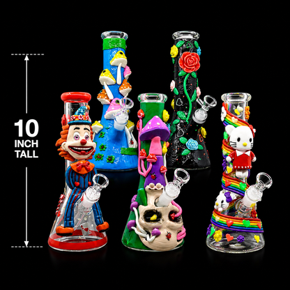 10 Inch Glow In The Dark Heady Beaker Bong Wholesale RK Quality Glass