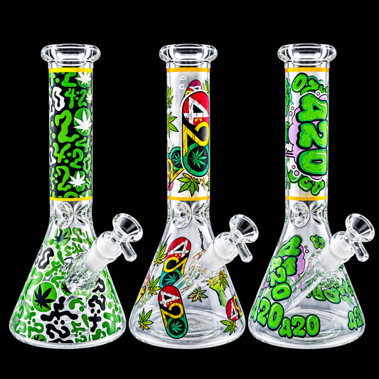 420 Graffiti Beaker Bong