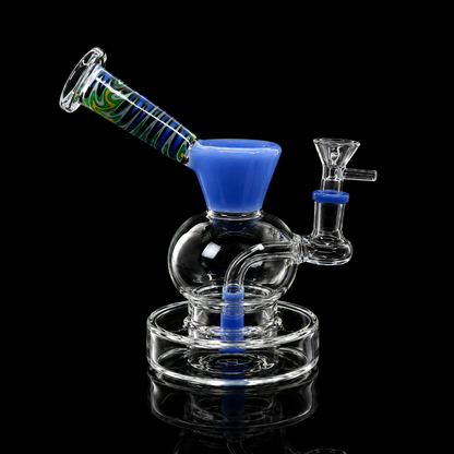 7 Inch Color Accent Bubble Glass Dab Rig