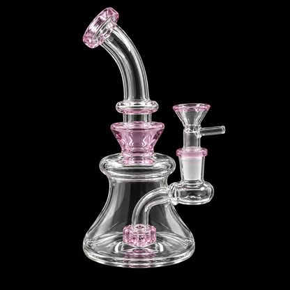 Bent Neck Bell Base Glass Dab Rig with Showerhead Percolator Wholesale RK Quality Glass